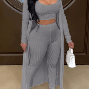 High Waist Slim Fit Three Piece Set