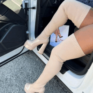 Square Toe Thigh High Boots