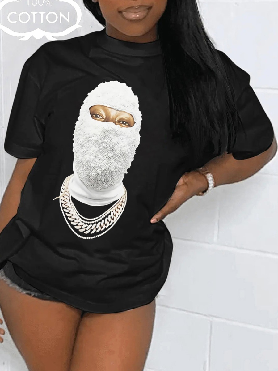 Masked Face Printed T-Shirt