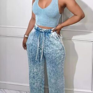 Baby Blue Cami & Wide Leg Two-Piece Set